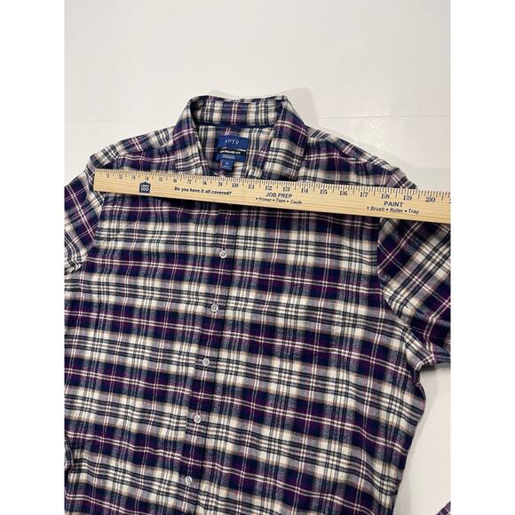 Apt. 9 Premier Flex Untucked Fit Men’s Small Button Up Shirt- Purple/Blue Plaid - Picture 5 of 7
